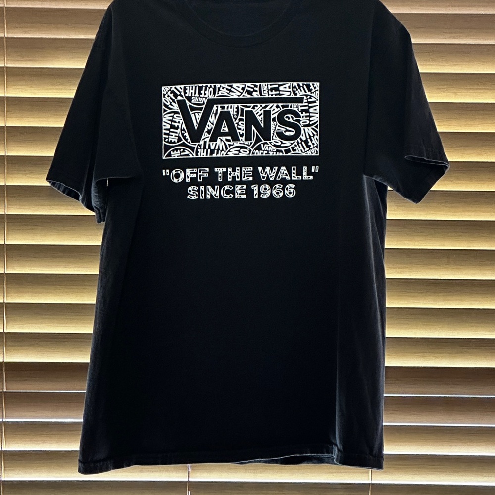 Vans Black Tee with White Graphic